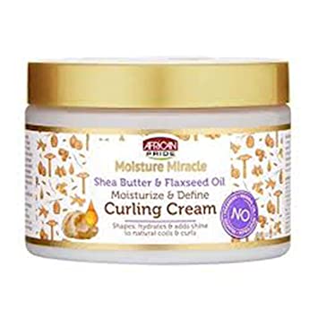 African Pride Moisture Miracle Shea Butter & Flaxseed Oil Curling Cream 12oz