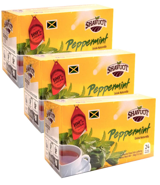 Shavuot Natural Jamaican Peppermint Tea 24 Bags (3 Pack) Guggin Foods