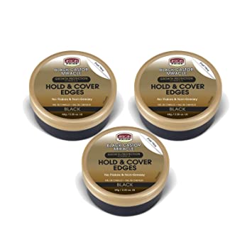 African Pride Black Castor Miracle Hold & Cover Edges (3 Pack)