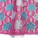 Authentic African Cord Lace Fabric 5 Yards (Fushia)