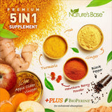 Turmeric Curcumin Supplement with Ginger & Apple Cider Vinegar, BioPerine Black Pepper, Tumeric & Ginger, 95% Curcuminoids & Joint Supplement, Antioxidant Tumeric Supplements Capsules, Nature's Base. 120 Capsules