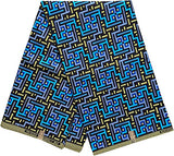 Authentic African Kente Polyester Wax Print 6 Yards