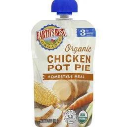 Earth's Best Organic Chicken Pot Pie Homestyle Meal Puree Baby Food 3.5 oz
