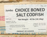 Bacalao Salted Cod, without Bone, 40 lb box