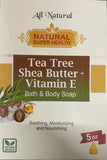 TEA TREE SHEA BUTTER VITAMIN E BATH & BODY SOAP 5OZ X12 BARS