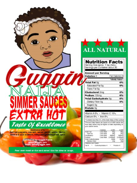 GUGGIN HOT SAUCE (READY SAUCE TO EAT) 1 bottle 12oz