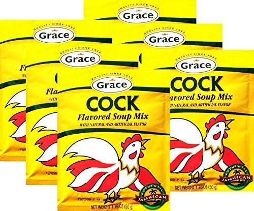Grace Cock Flavored Soup Mix - 1.76oz - 6 Pack - Caribbean Cock Soup Mix - Cock Seasoning Soup Packets - Spicy Chicken Soup Mix - Chicken Spicy Soup Mix Packets - Jamaican Food Products