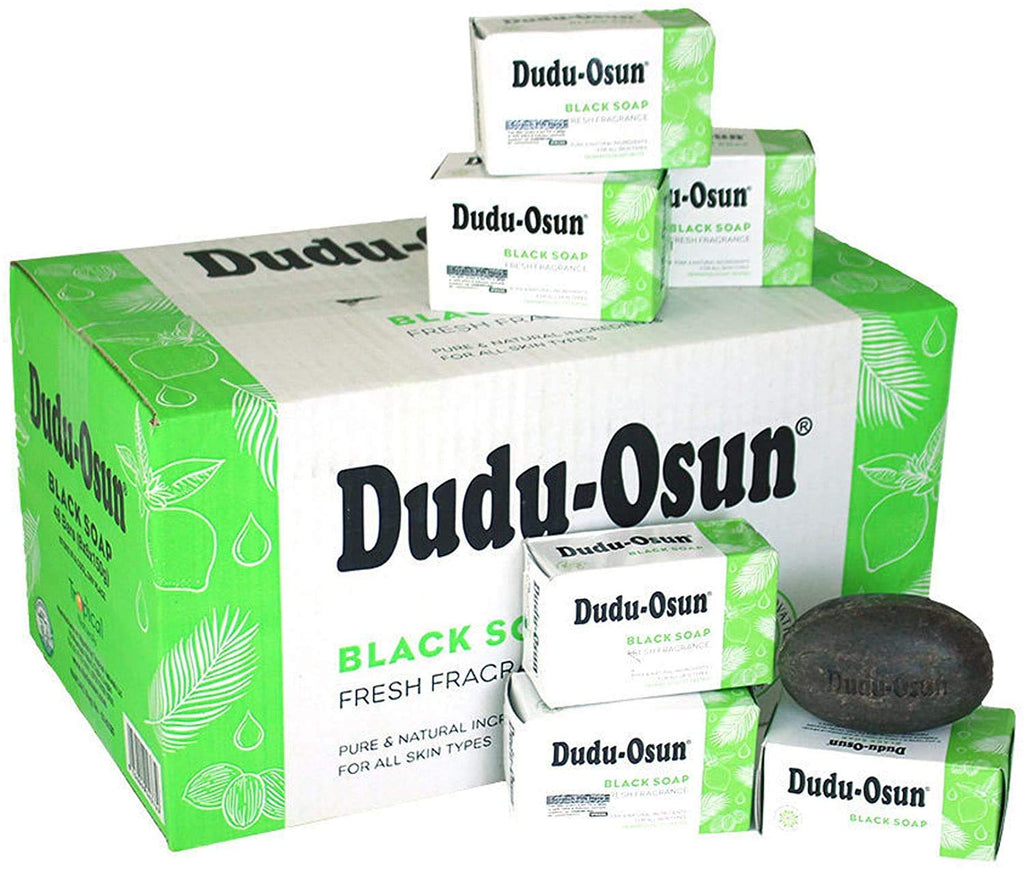 Black Soap 12 Bar Value Pack By Dudu Osun For African American Skin Care Each Soap Bar Contains Shea Butter