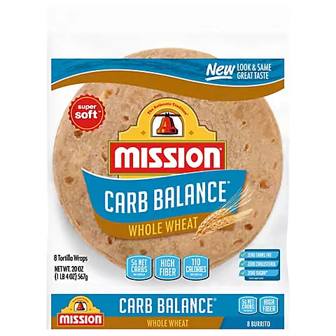 Mission Carb Balance Whole Wheat Tortillas, Burrito Size