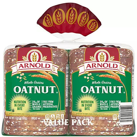 Arnold Oatnut Bread, 2 pack