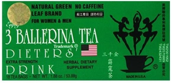 Three Ballerina Tea 36 boxes per case x 18 bags per box