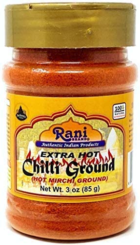 Rani Extra Hot Chilli Powder Indian Spice 3oz (85g) ~ All Natural, No Color added, Gluten Friendly | Vegan | NON-GMO | No Salt or fillers