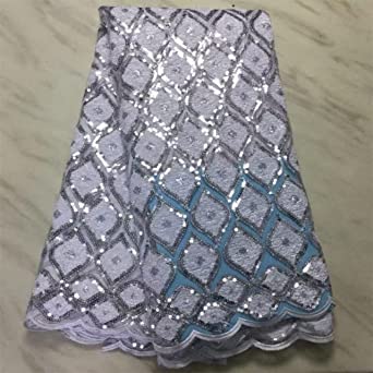 Authentic African Sequins Net French Lace 5 Yards