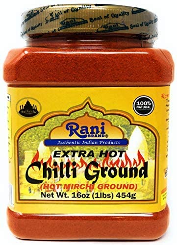 Rani Extra Hot Chilli Powder Indian Spice 16oz (1lb) 454g PET Jar ~ All Natural | No Color added | Gluten Friendly | Vegan | NON-GMO | No Salt or fillers