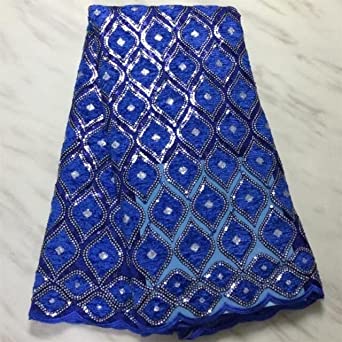 Authentic African Sequins Net French Lace 5 Yards