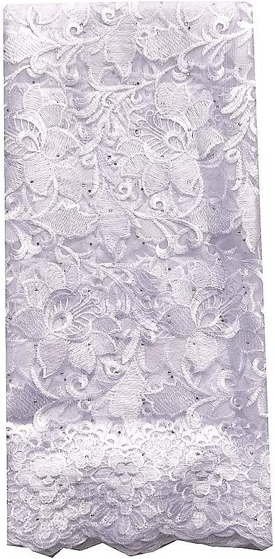 Authentic African White French Lace Fabric 5 Yards