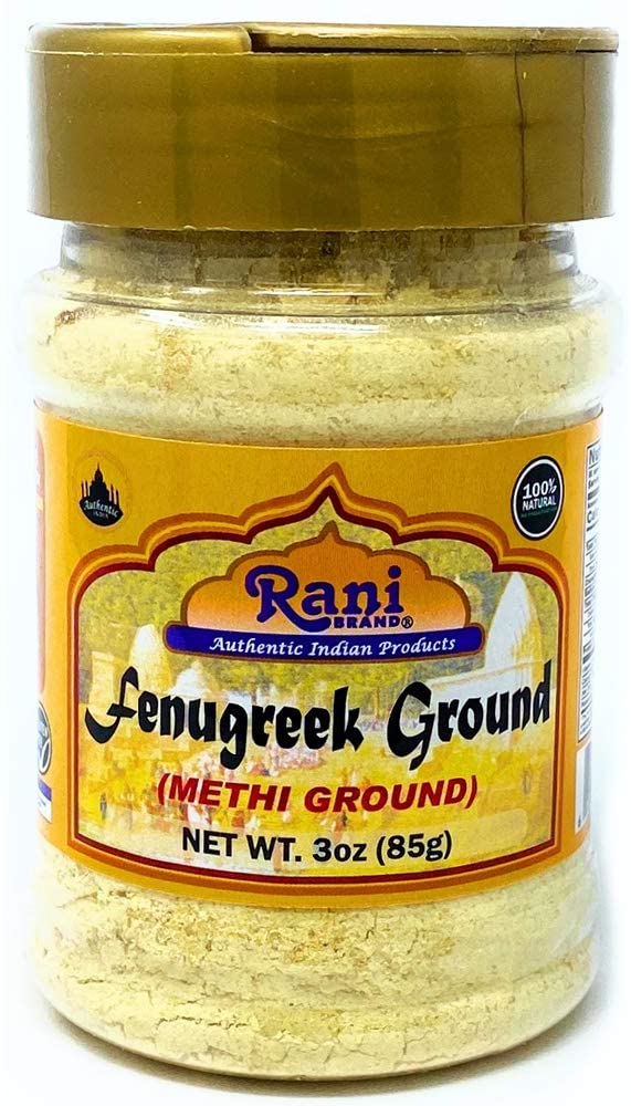 Rani Fenugreek (Methi) Seeds Ground Powder 3oz (85g) Trigonella foenum graecum | Gluten Friendly | Non-GMO (used in cooking & Ayurvedic spice)