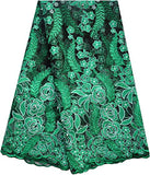 Authentic African Lace Fabric 5 Yards (Green)