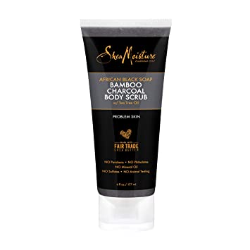 SheaMoisture African black soap bamboo charcoal body scrub exfoliate