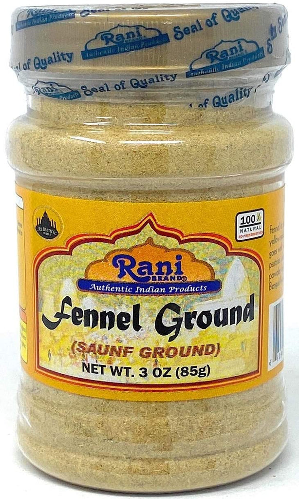 Rani Fennel Ground (Saunf) Powder Spice 3oz (85g) PET Jar ~ All Natural | Gluten Friendly | NON-GMO | Vegan | Indian Origin