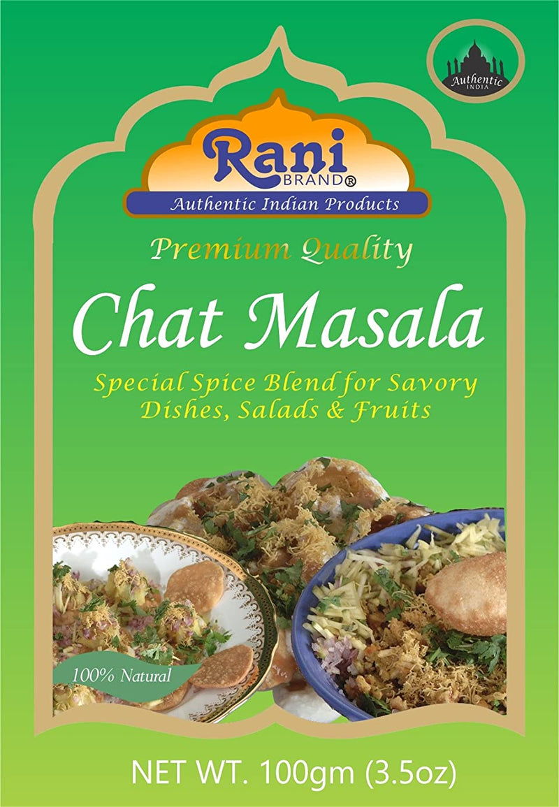 Rani Chat Masala (14 Spice Seasoning Salt) Tangy Indian Seasoning 3.5oz (100g) ~ All Natural | No MSG | Vegan | No Colors | Gluten Friendly | NON-GMO | Indian Origin
