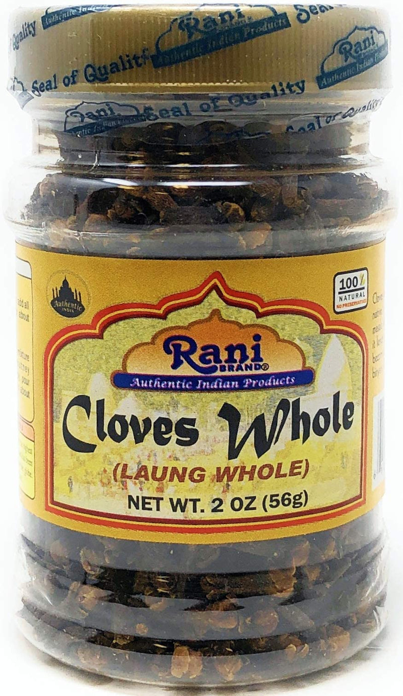 Rani Cloves Whole (Laung) 2oz (56g) Great for Food, Tea, Pomander Balls and Potpourri, Hand Selected, Spice ~ PET Jar, All Natural | NON-GMO | Vegan | Gluten Friendly | Indian Origin