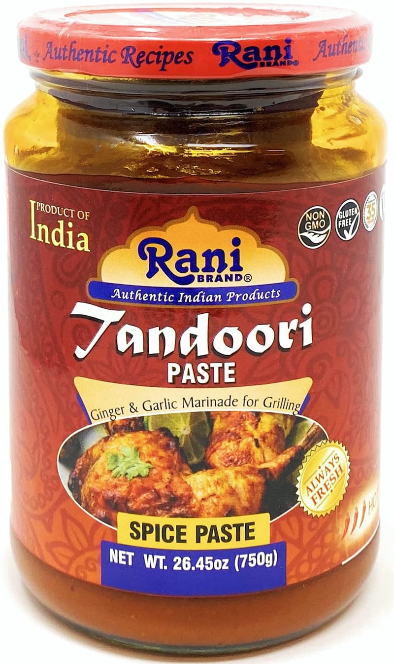 Rani Tandoori Paste (No Colors) 26.5oz (750g) Glass Jar ~ For Tandoori Chicken, Chicken Tikka, Paneer Tikka | All Natural | NON-GMO | Vegan | Gluten Free | Indian Origin, Cooking Spice Paste