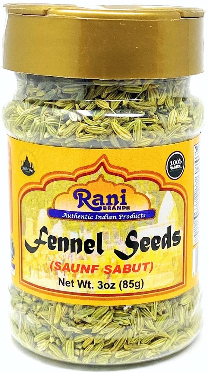 Rani Fennel Seeds (Saunf Sabut) Whole Spice 3oz (85g) All Natural ~ Gluten Friendly | NON-GMO | Vegan | Indian Origin