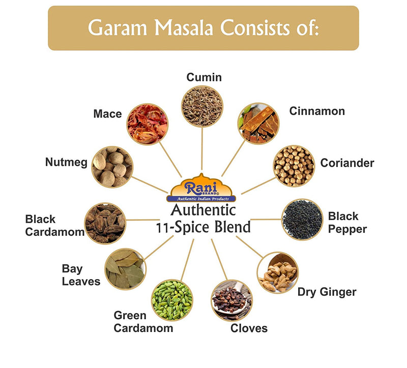 Rani Garam Masala Indian 11-Spice Blend 3oz (85g) PET Jar ~ All Natural, Salt-Free | Vegan | No Colors | Gluten Friendly | NON-GMO | Indian Origin
