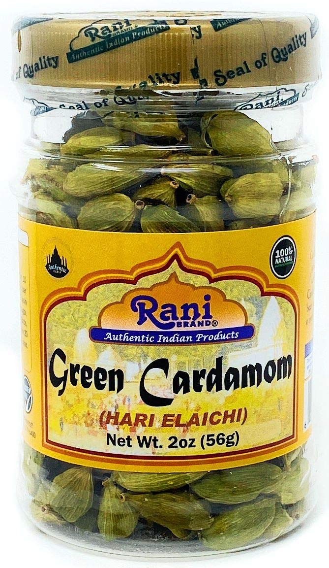 Rani Green Cardamom Pods Spice (Hari Elachi) 2oz (56g) PET Jar ~ All Natural | Vegan | Gluten Friendly | NON-GMO | Product of India