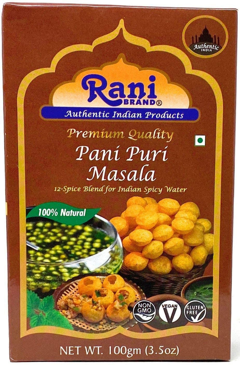 Rani Pani Puri Masala (14-Spice Blend for Indian Spicy Water) 3.5oz (100g) ~ All Natural | Vegan | No Colors | Gluten Friendly | NON-GMO | Indian Origin, gol gappa