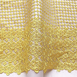 Authentic African Cord Lace Fabric 5 Yards (Yellow)
