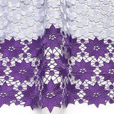 Authentic African Cord Lace Fabric 5 Yards (Purple)