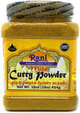 Rani Curry Powder Mild Natural 10-Spice Blend 16oz (1lb) 454g PET Jar ~ Salt Free | NO Chili or Peppers | Vegan | No Colors | Gluten Friendly | NON-GMO | Indian Origin