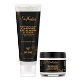 SheaMoisture African Black Soap Scrub And Lotion Blemish Prone Skin Cleanser And Scrub and Lotion
