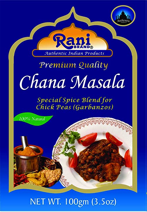 Rani Chana Masala (Garbanzo Curry 15-Spice Blend) 3.5oz (100g) ~ All Natural | Vegan | No Colors | Gluten Friendly | NON-GMO | Indian Origin