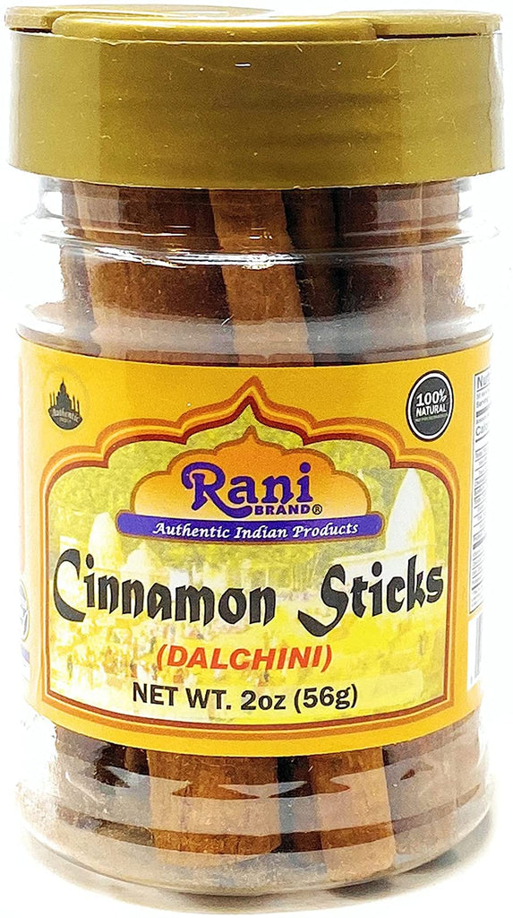 Rani Cinnamon Sticks 2oz (56g) ~ 6-8 Sticks 3 Inches in Length Cassia Ceylon Round ~ All Natural | Vegan | No Colors | Gluten Friendly | NON-GMO
