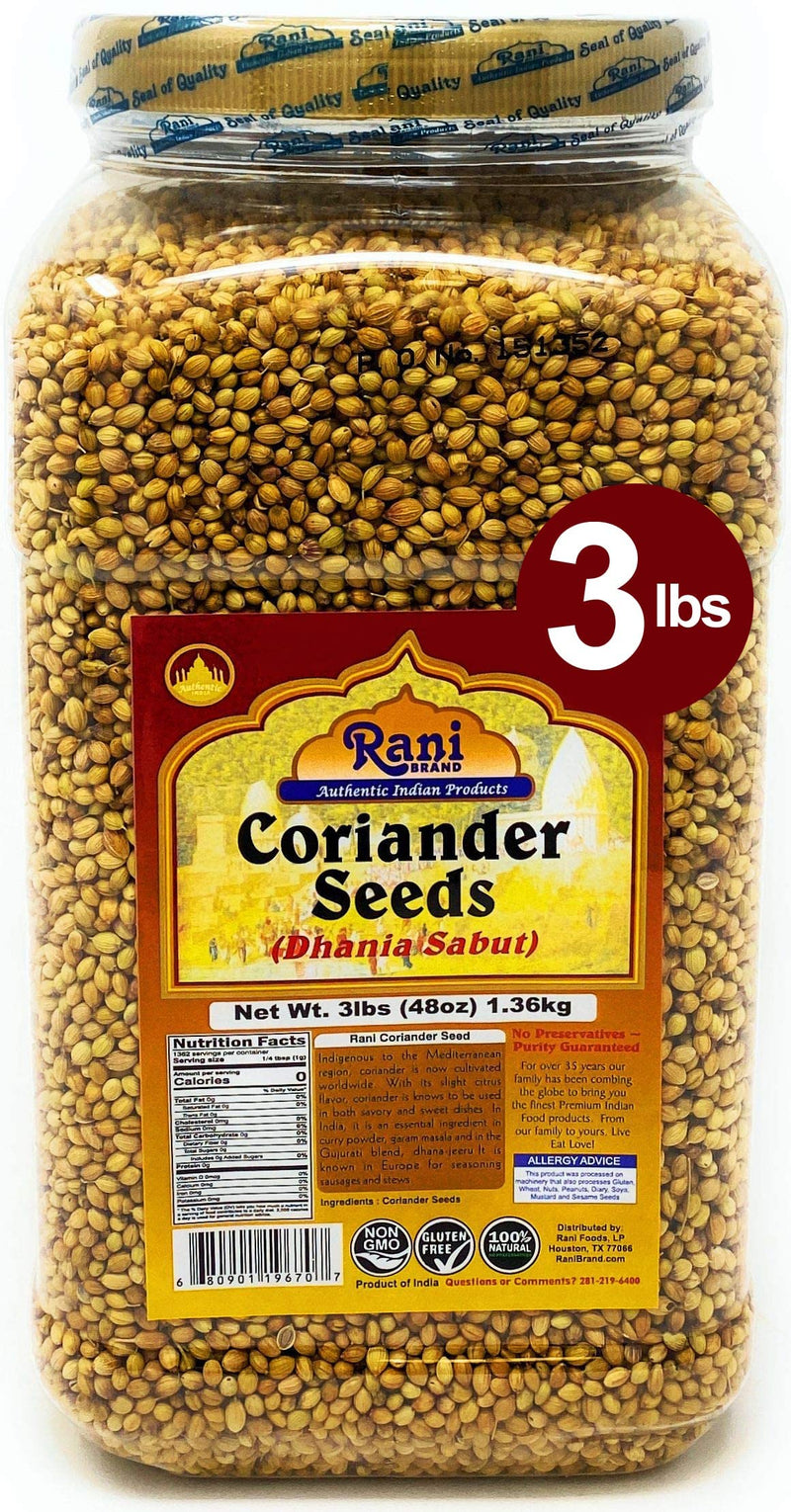 Rani Coriander Seeds 48oz (3lbs) 1.4kg Bulk ~ All Natural | Gluten Friendly | NON-GMO | Vegan | Indian Origin