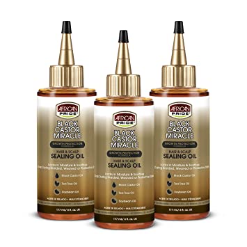 African Pride Black Castor Miracle Hair & Scalp Sealing Oil (3 Pack)