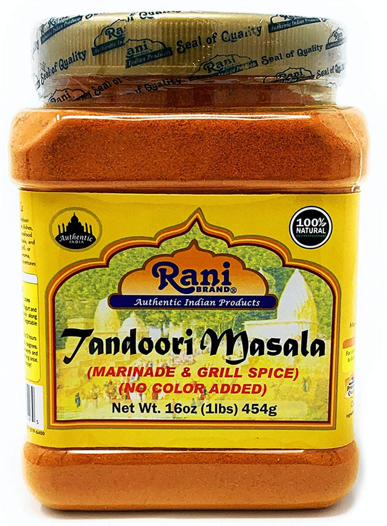 Rani Tandoori Masala (Natural, No Colors Added) Indian 11-Spice Blend 16oz (454g) 1lb PET Jar ~ Salt Free | Vegan | Gluten Friendly | NON-GMO