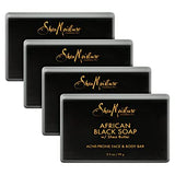 SheaMoisture Face and Body Bar for Oily, Blemish-Prone Skin African Black Soap (4 pack)