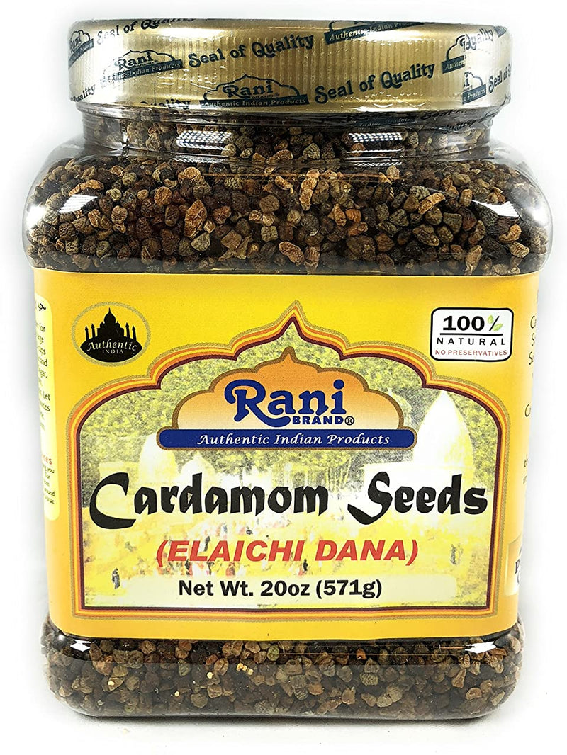 Rani Cardamom (Elachi) Decorticated Seeds Indian Spice 20oz (1.25lbs) 571g PET Jar ~ All Natural | Vegan | Gluten Friendly | NON-GMO | Indian Origin