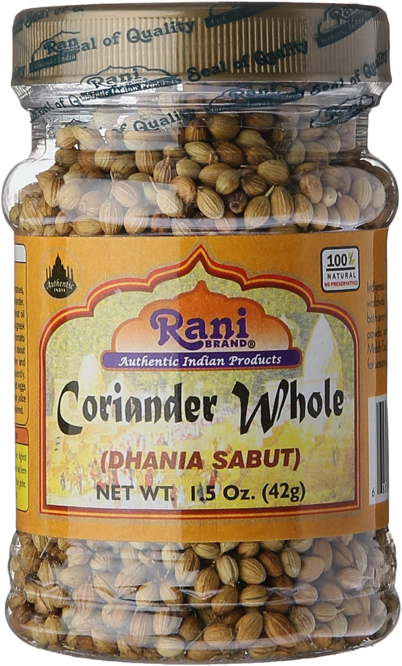 Rani Coriander (Dhania) Seeds Whole, Indian Spice 1.5oz (42g) ~ All Natural | Gluten Friendly | NON-GMO | Vegan | Indian Origin