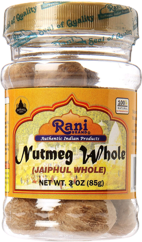 Rani Nutmeg (Jaiphul) Whole Spice, 17-19 Pieces, 3oz (85g) ~ Natural | Vegan | Gluten Friendly | NON-GMO | Indian Origin