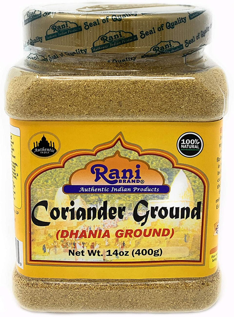 Rani Coriander Ground Powder (Indian Dhania) Spice 14oz (400g) PET Jar ~ All Natural, Salt-Free | Vegan | No Colors | Gluten Friendly | NON-GMO | Indian Origin