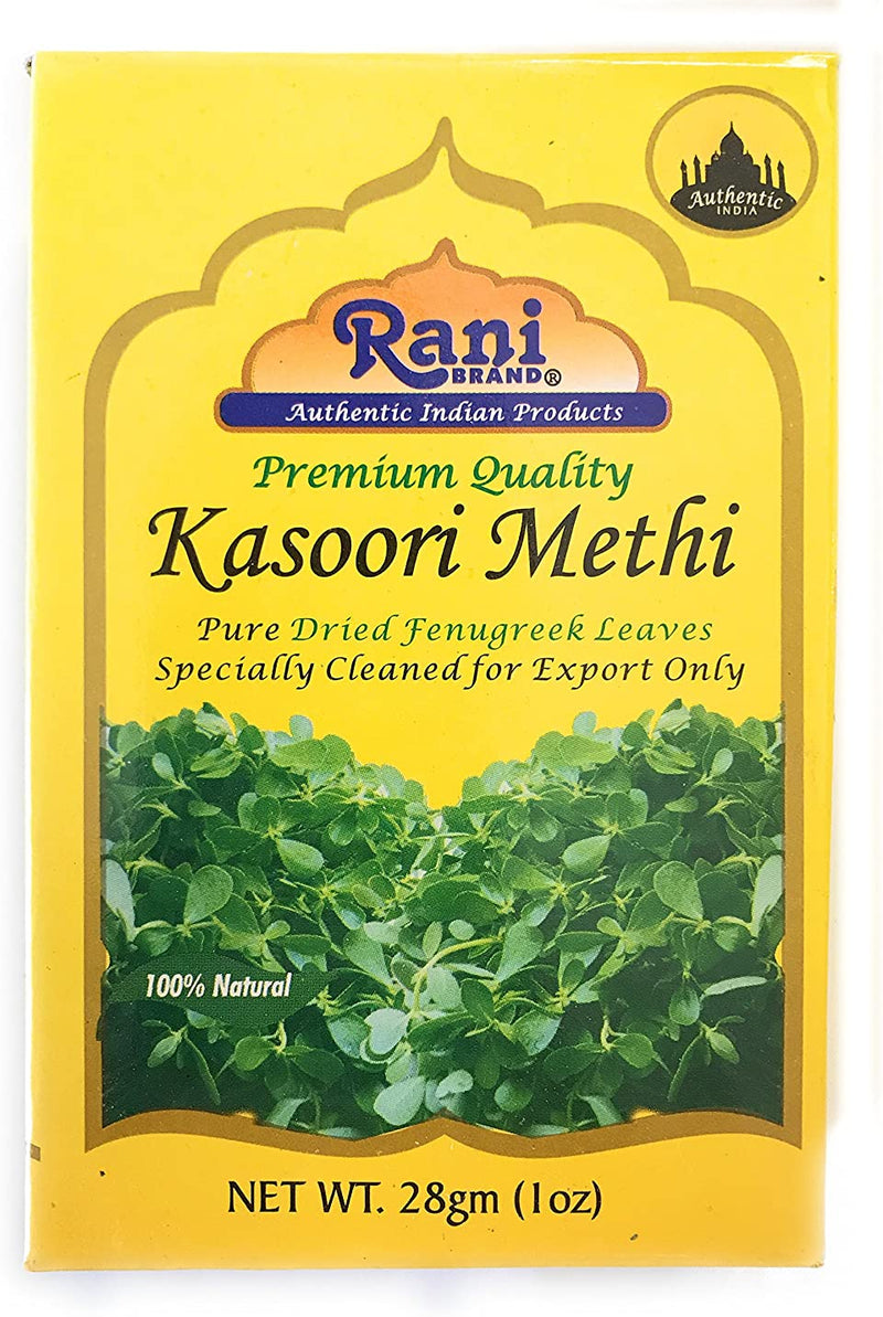 Rani Fenugreek Leaves Dried (Kasoori Methi) 1oz (28g) ~ All Natural | Vegan | Gluten Friendly | NON-GMO | Indian Origin