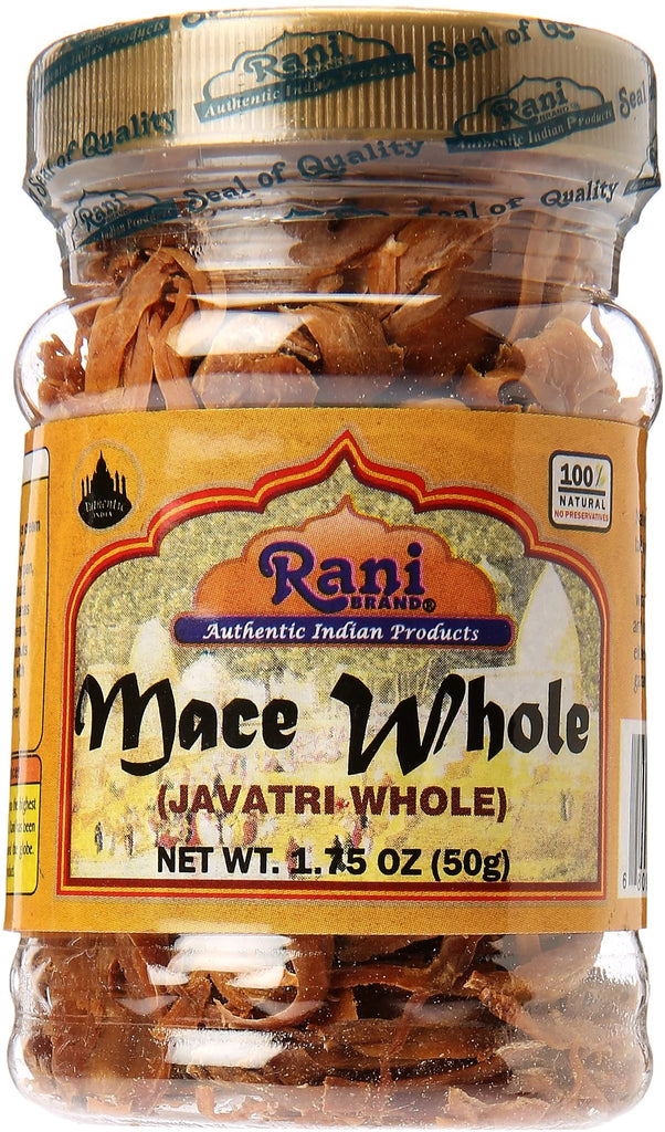 Rani Mace Whole (Javathri), Spice 1.75oz (50g) PET Jar ~ All Natural | Vegan | Gluten Friendly | NON-GMO | Indian Origin