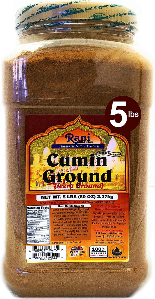 Rani Cumin Powder Spice (Jeera) 80oz (5lbs) 2.27kg Bulk PET Jar ~ All Natural, Salt-Free | Vegan | No Colors | Gluten Friendly | NON-GMO