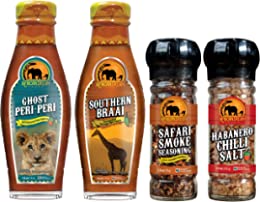 African Dream Foods Grill Master Hot Sauce and Seasonings Gift Pack (4 Pack)