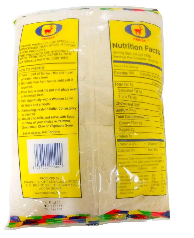 Praise African Fermented Banku Mix Cassava and Maize 2.2LBS